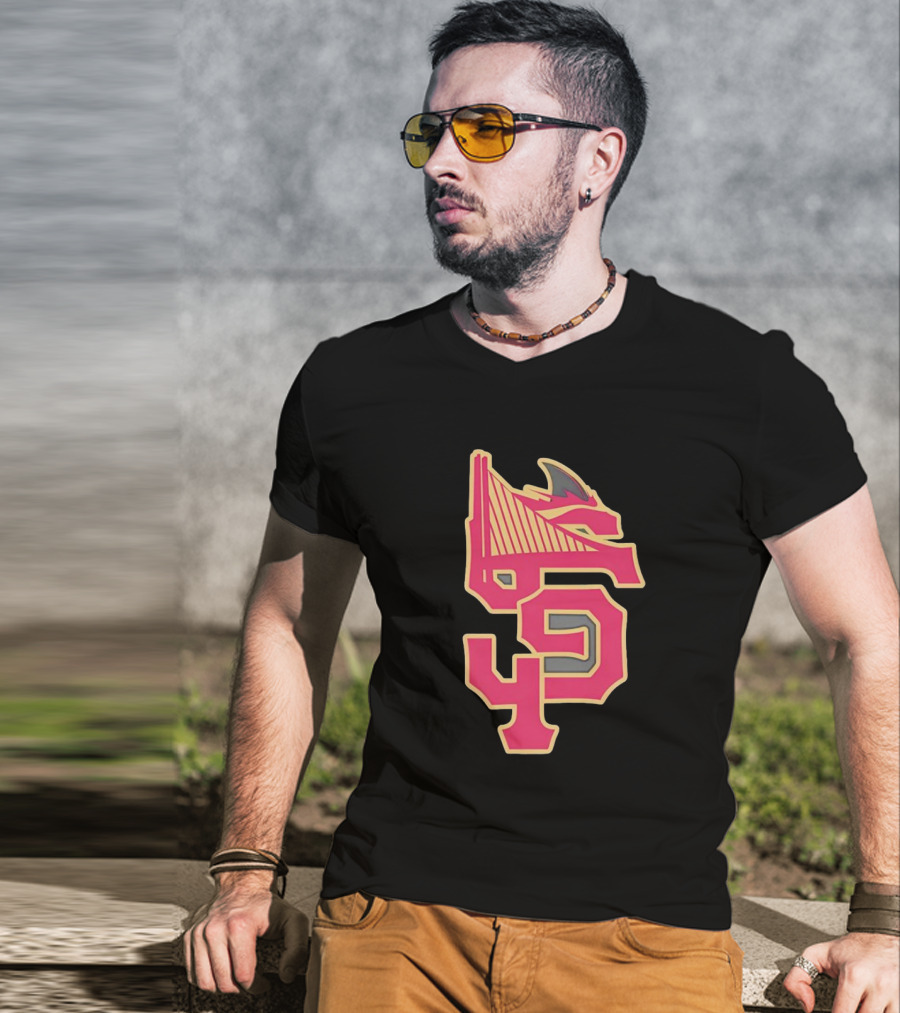 San Francisco 49ers Giants Sharks Warriors Golden Gate Bridge T-Shirt