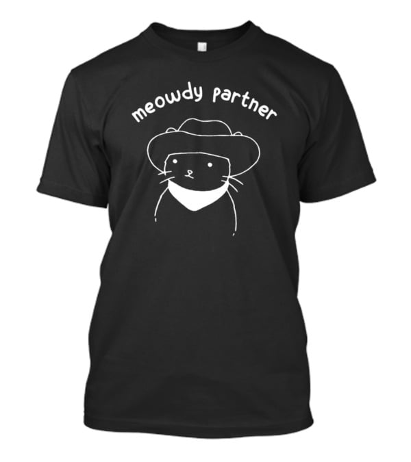 Meowdy Partner Cat Cowboy Bandana Western T-Shirt
