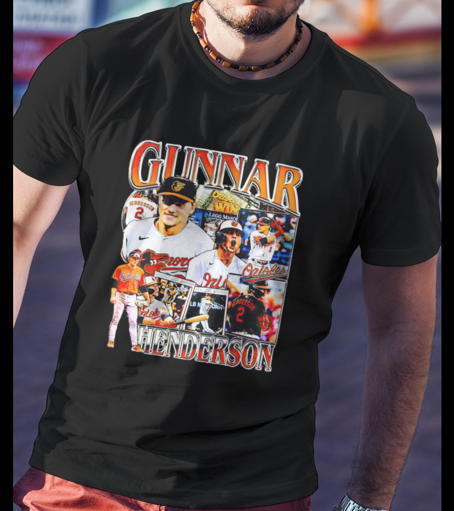Gunnar Henderson Orioles Collage MLB Rookie Orioles Win Orioles Legend T-Shirt
