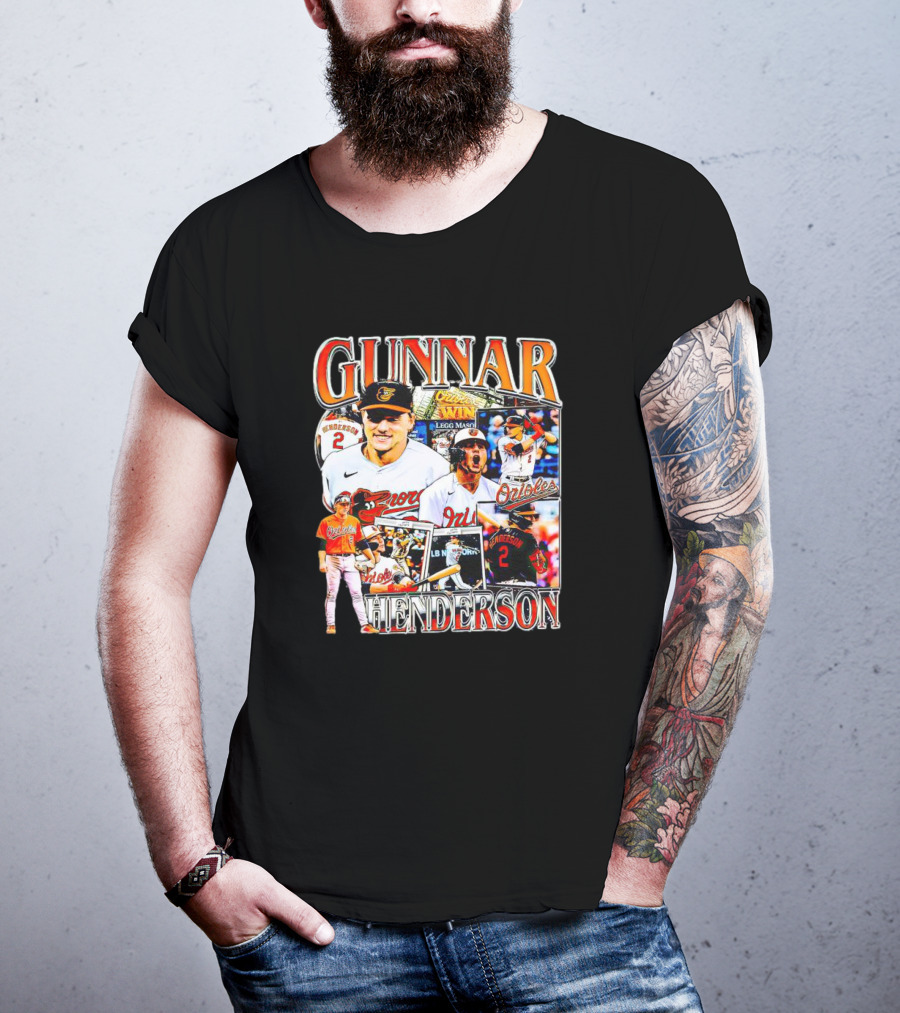 Gunnar Henderson Orioles Collage MLB Rookie Orioles Win Orioles Legend T-Shirt