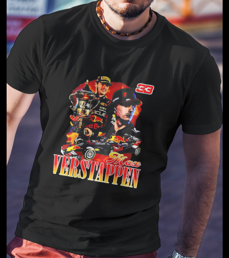 Max Verstappen Red Bull Racing Champion 33 Collage T-Shirt