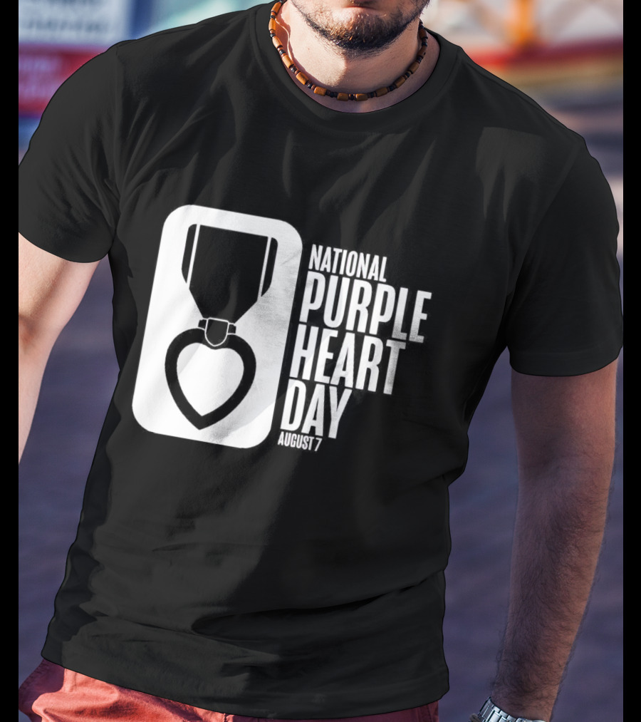 National Purple Heart Day August 7 Iconic Medal T-Shirt