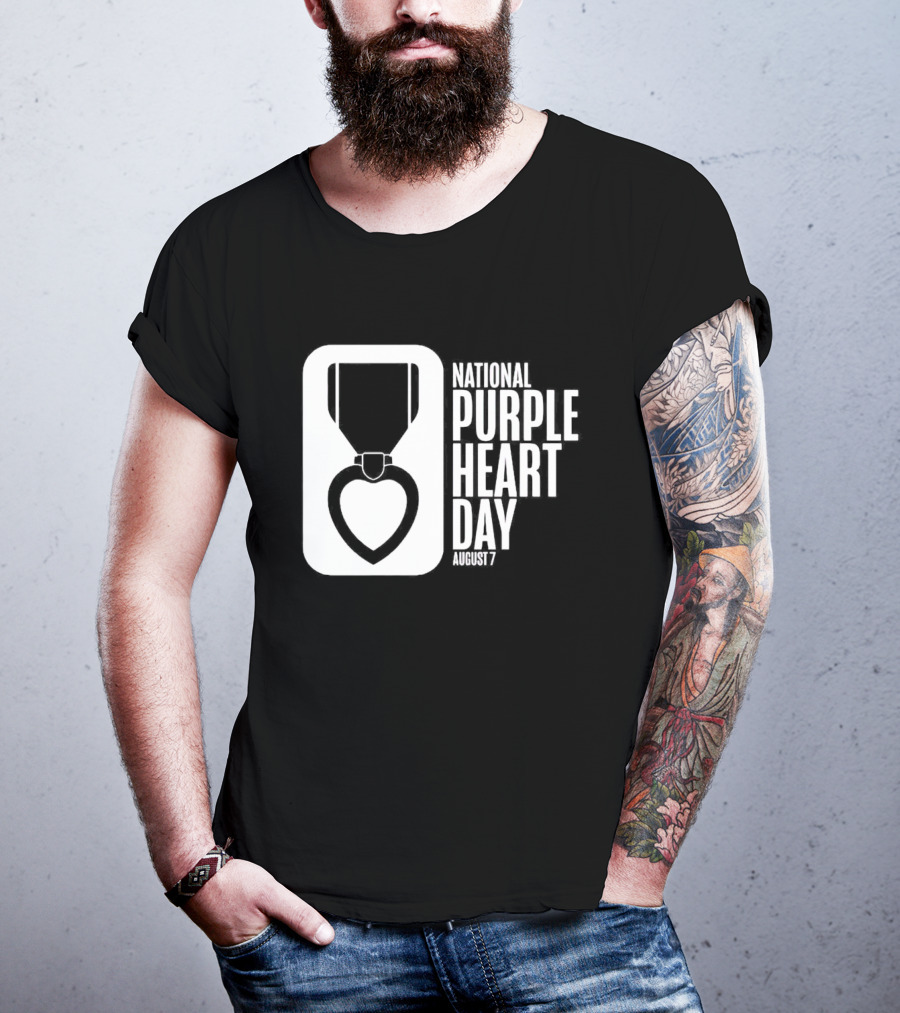 National Purple Heart Day August 7 Iconic Medal T-Shirt