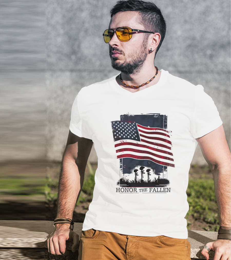 Honor The Fallen American Flag Memorial T-Shirt