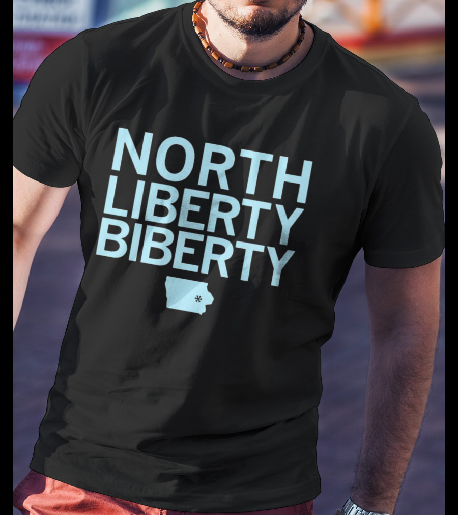 North Liberty Biberty Iowa Map T-Shirt