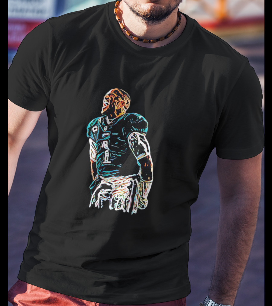 Jalen Hurts Philadelphia Football Star Dynamic Pose T-Shirt