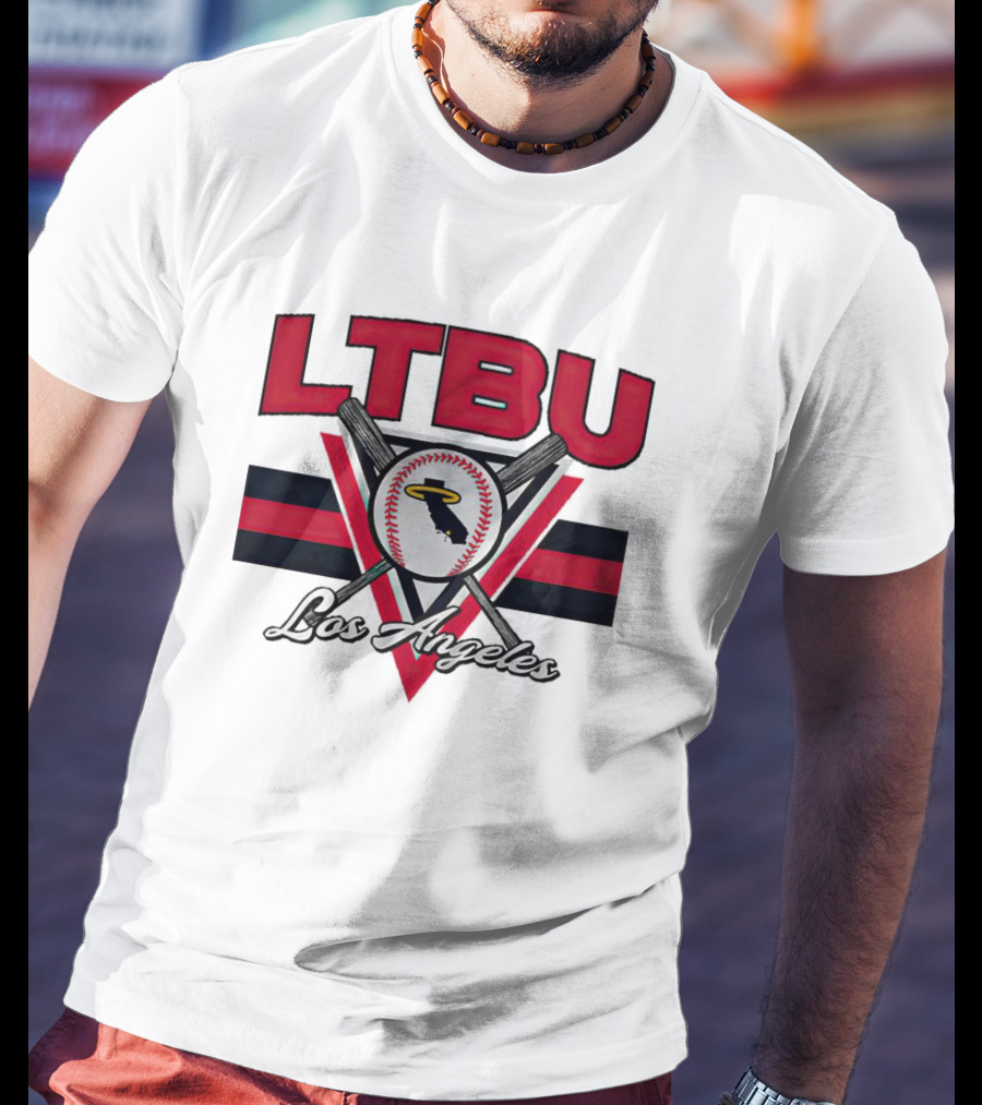 LTBU Los Angeles Baseball Crossed Bats Halo T-Shirt