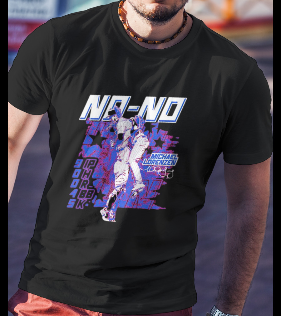 NO-NO Michael Lorenzen Signature With Stars And Stats T-Shirt