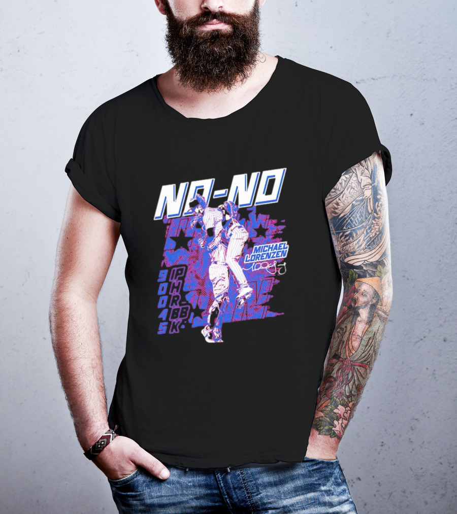 NO-NO Michael Lorenzen Signature With Stars And Stats T-Shirt