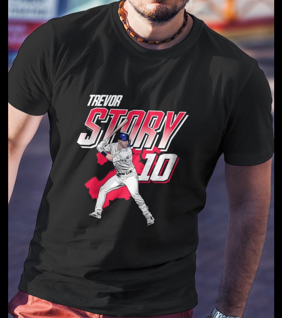Trevor Story 10 Baseball Player City Map T-Shirt