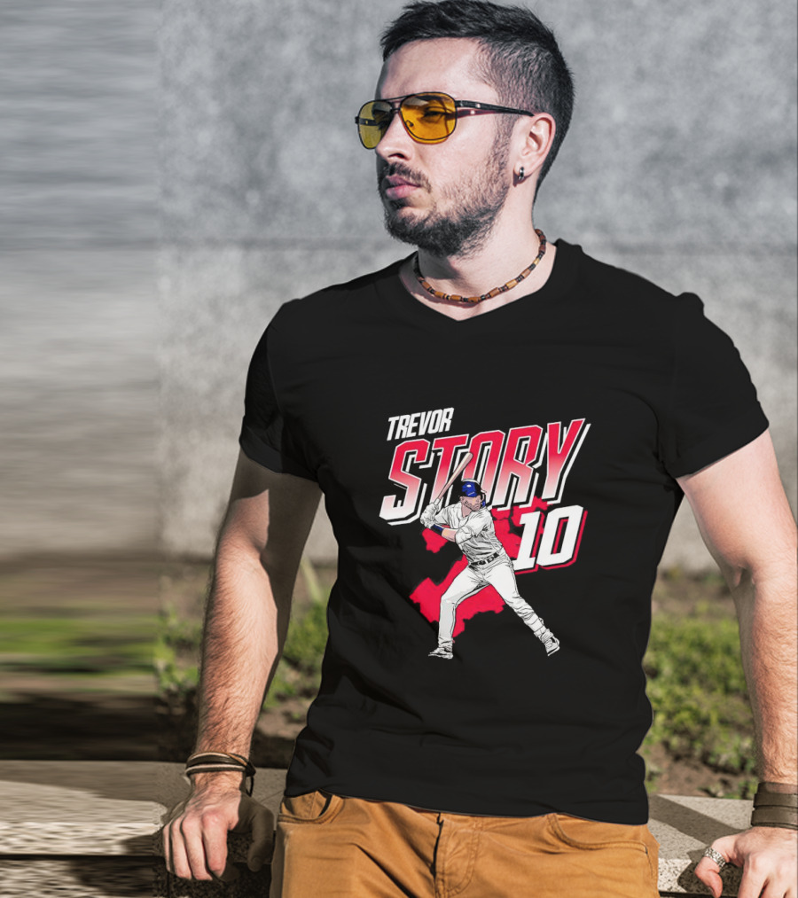 Trevor Story 10 Baseball Player City Map T-Shirt