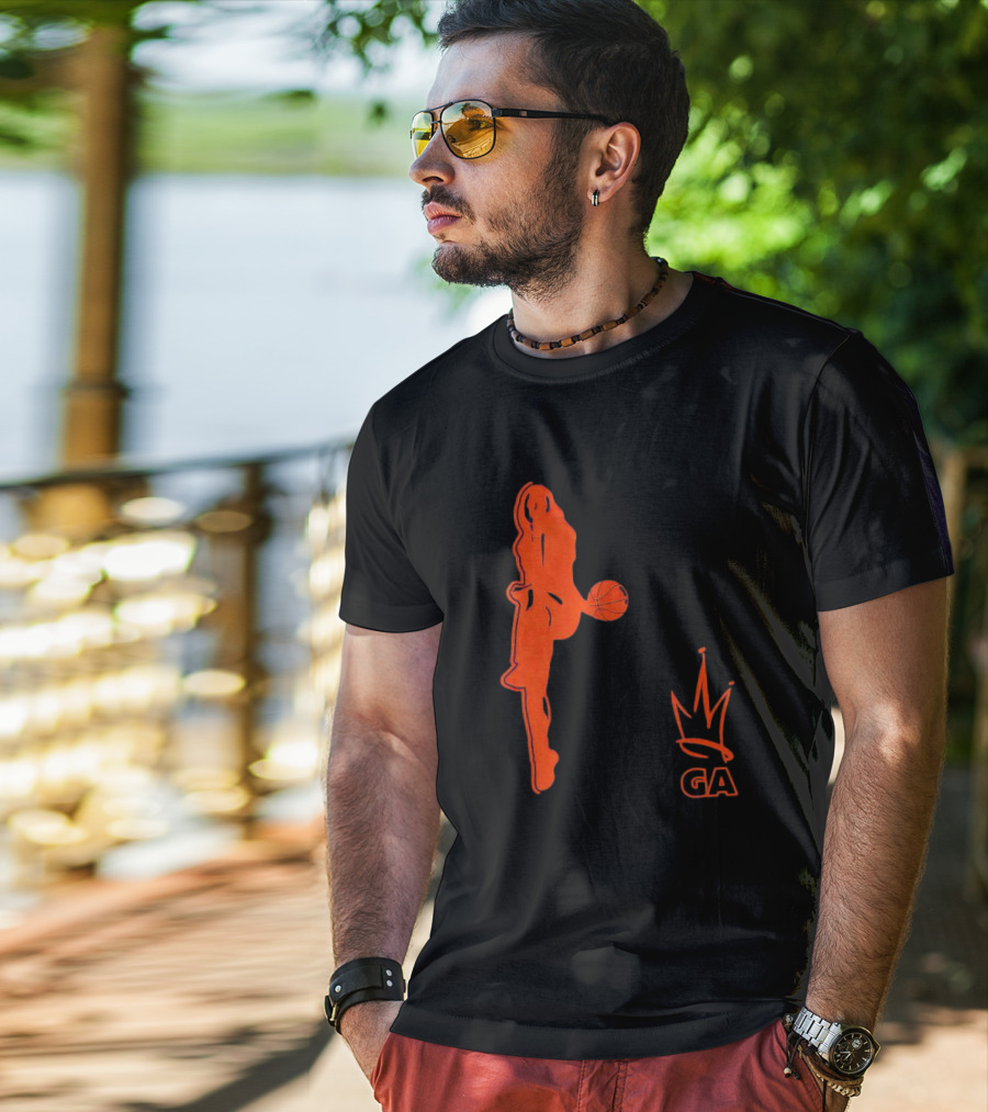 Georgia Amoore GA Basketball Silhouette With Crown T-Shirt