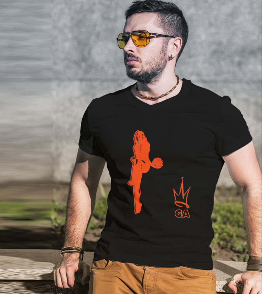 Georgia Amoore GA Basketball Silhouette With Crown T-Shirt