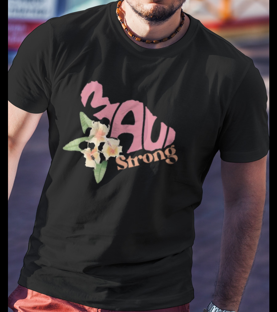 Maui Strong Plumeria Flower Island Resilience T-Shirt
