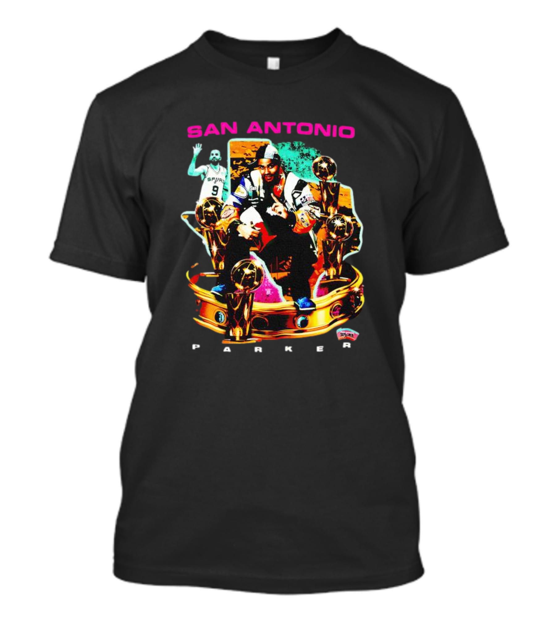 San Antonio Spurs Tony Parker Trophies Collage Picture T-Shirt