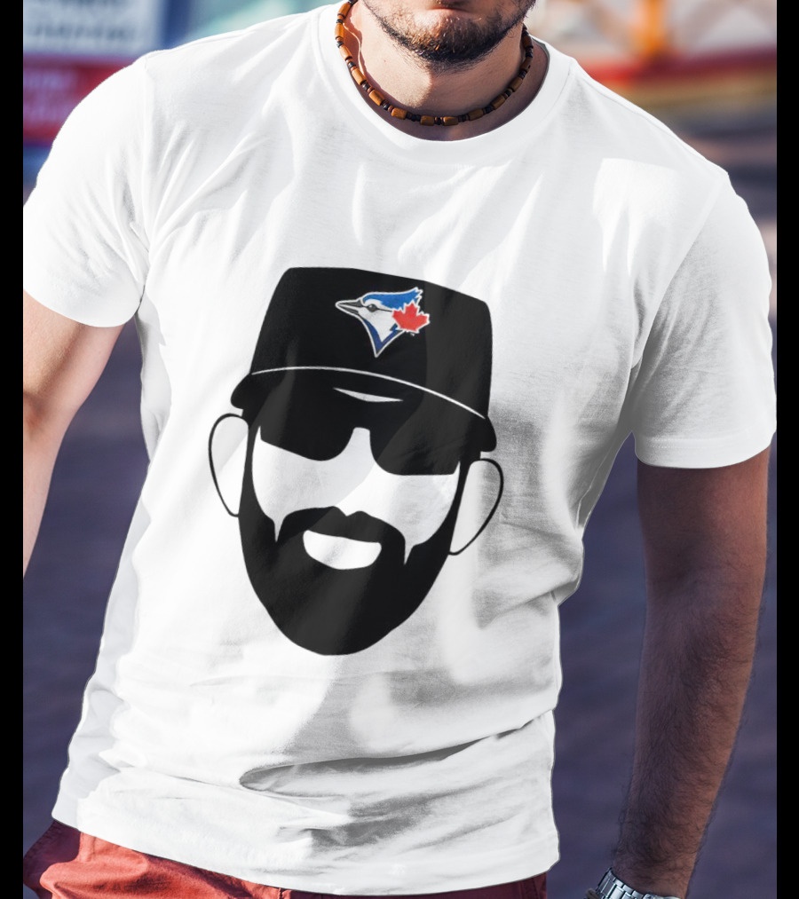 Toronto Blue Jays Jose Bautista Honda Level Of Excellent Blue Jay Logo Hat And Beard T-Shirt