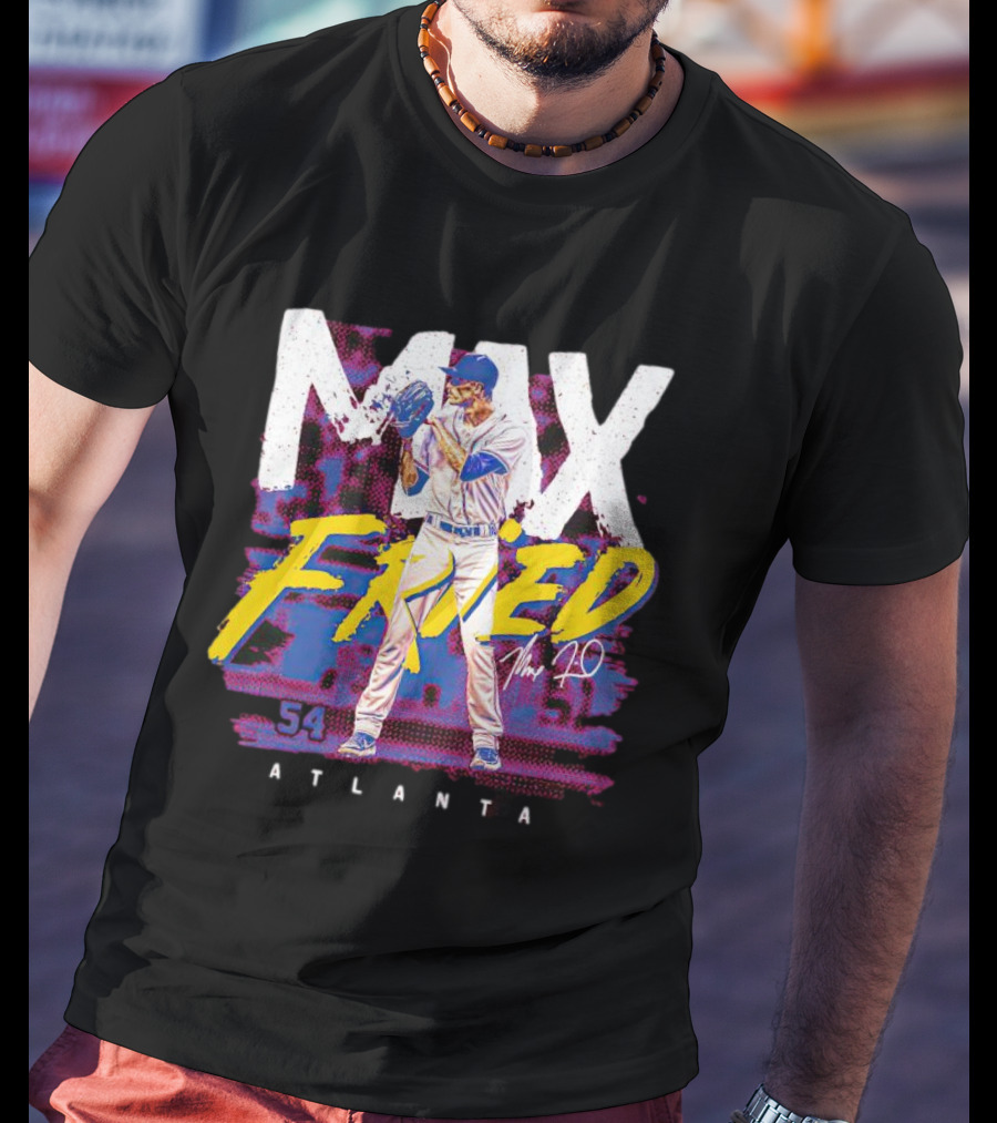 Max Fried Atlanta Signature 54 Player Action T-Shirt