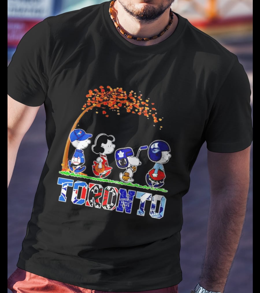 Toronto Sports Teams Autumn Peanuts Characters T-Shirt