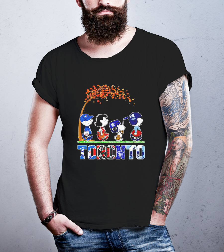 Toronto Sports Teams Autumn Peanuts Characters T-Shirt