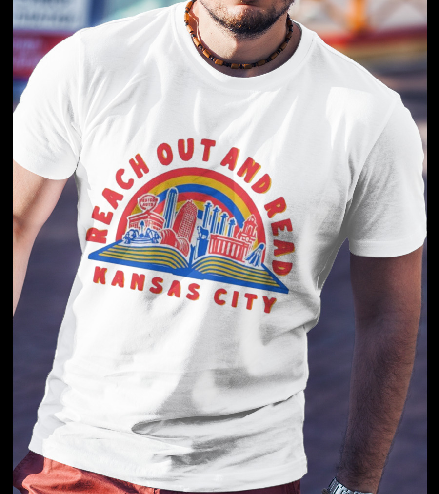 Reach Out And Read Kansas City Skyline With Book T-Shirt