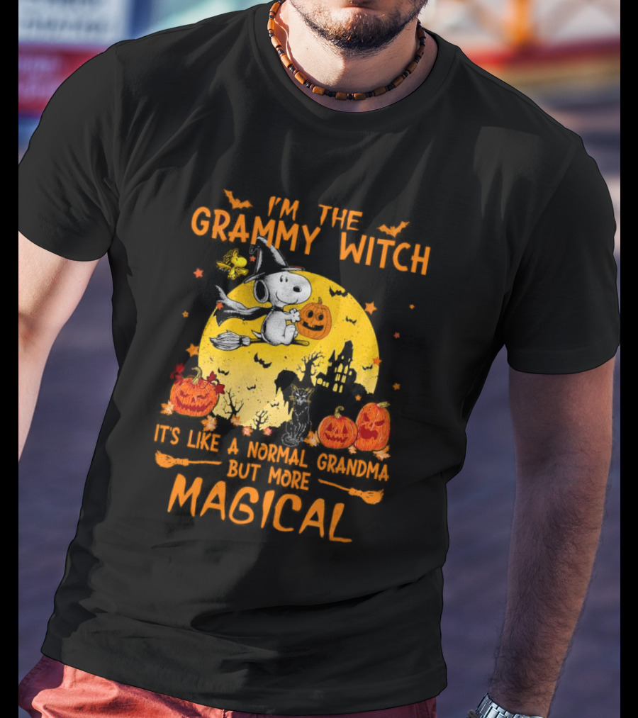 Snoopy I'm The Grammy Witch Halloween Normal Grandma But More Magical T-Shirt
