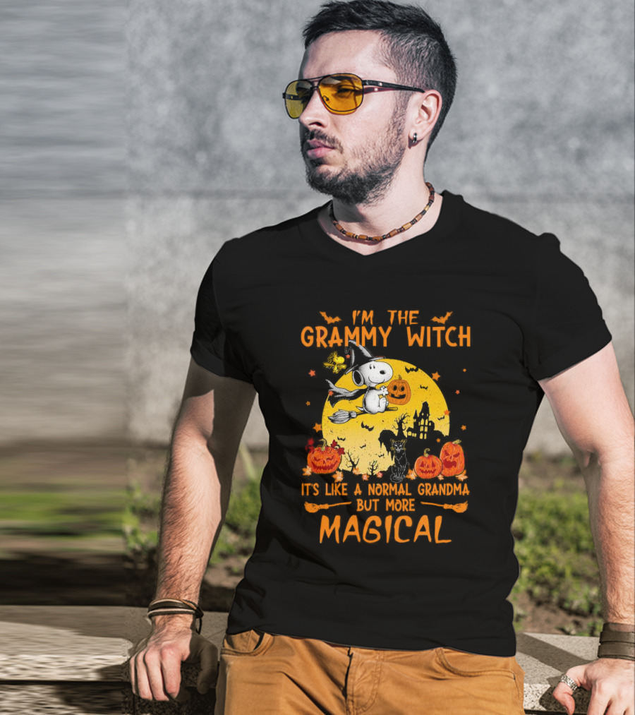 Snoopy I'm The Grammy Witch Halloween Normal Grandma But More Magical T-Shirt