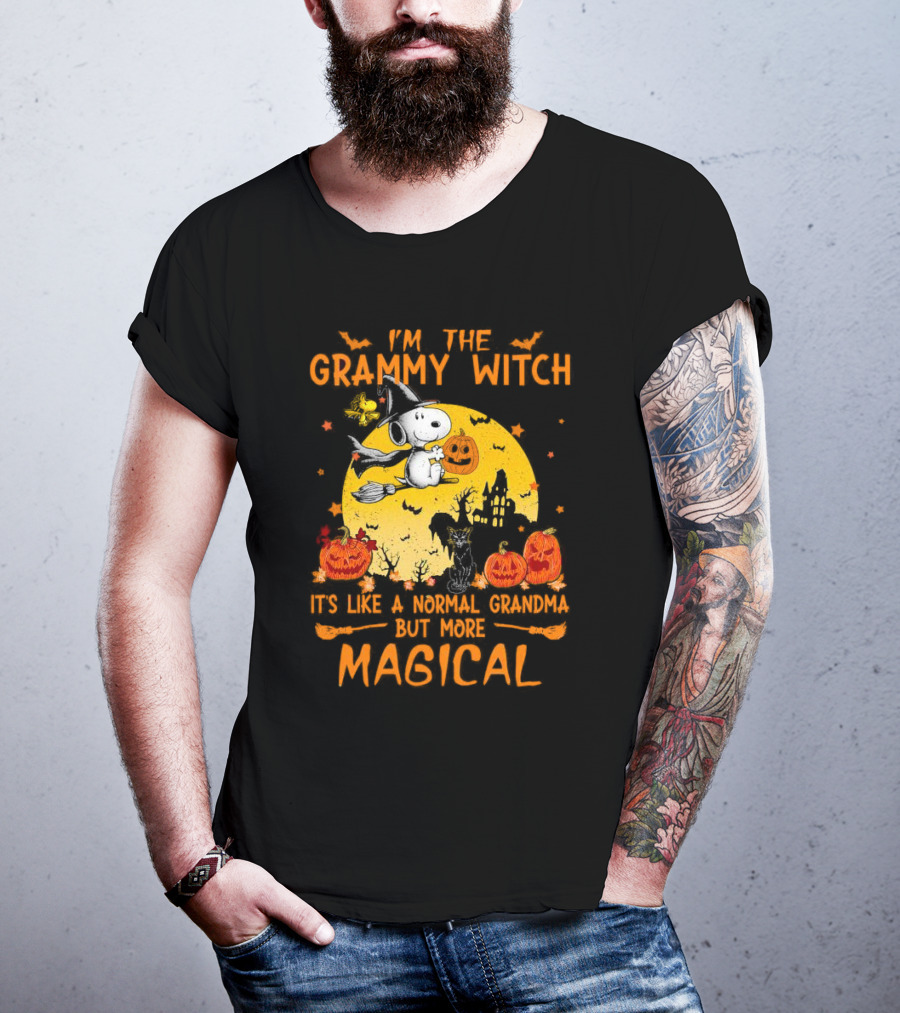 Snoopy I'm The Grammy Witch Halloween Normal Grandma But More Magical T-Shirt