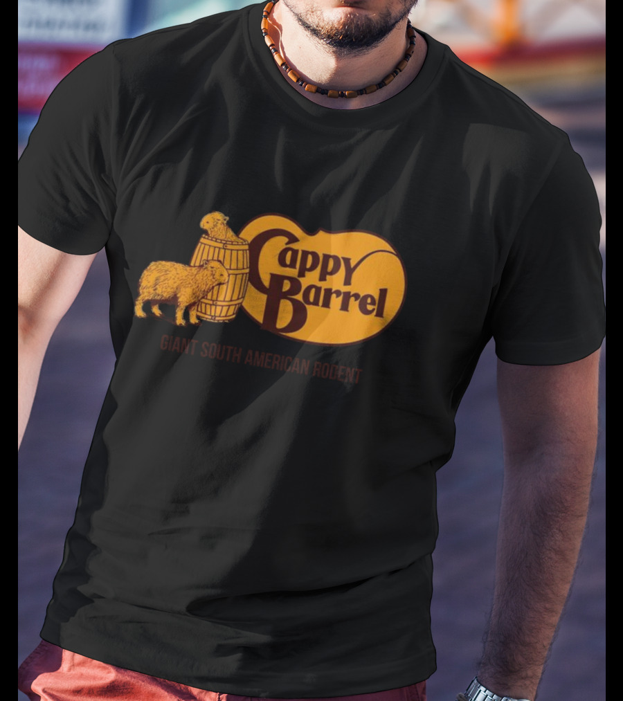Cappy Barrel Giant South American Rodent Capybara Duo T-Shirt