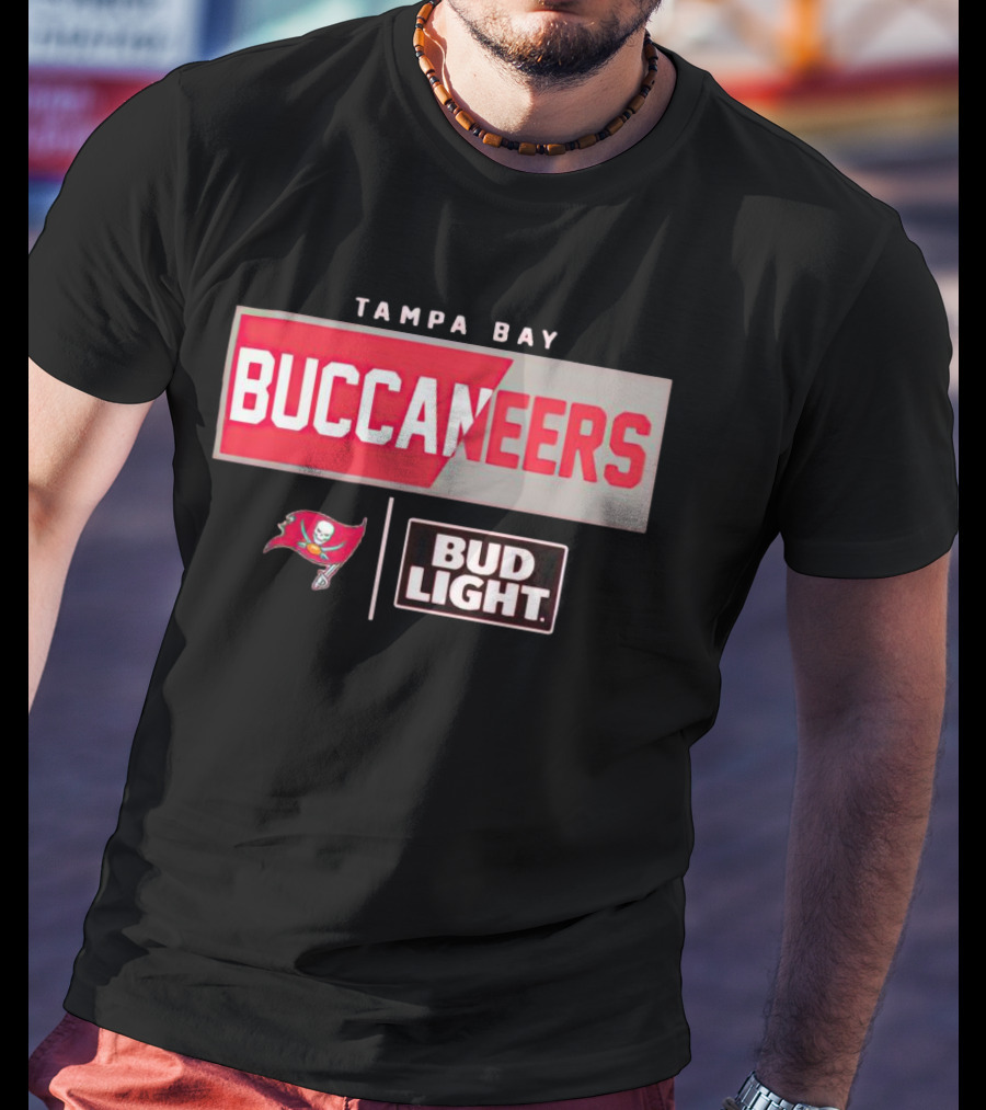 Tampa Bay Buccaneers Bud Light NFL Team Logo Collaboration T-Shirt