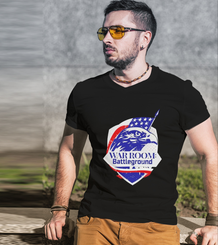 War Room Battleground Eagle American Flag Crest T-Shirt