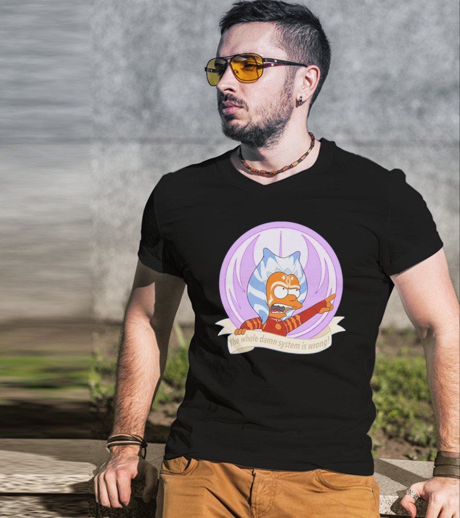 Ahsoka Tano Style Bart Simpson Parody Padawan The Whole Damn System Is Wrong T-Shirt