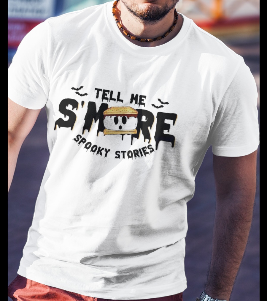 Tell Me S’more Spooky Stories With Ghostly S’more And Bats T-Shirt