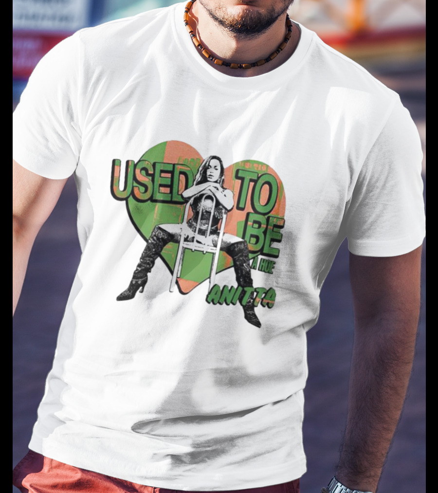 Used To Be A Hoe Anitta Chair Pose Heart Background T-Shirt
