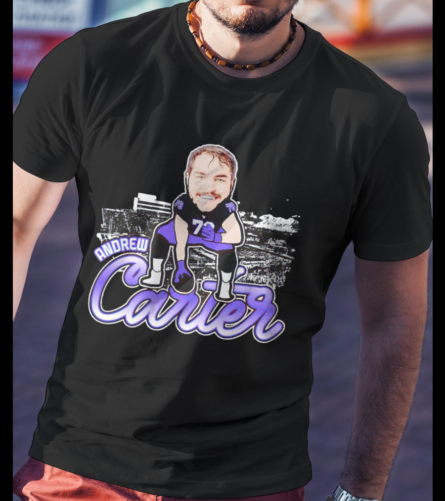 Andrew Carter Caricature Football Player Signature T-Shirt