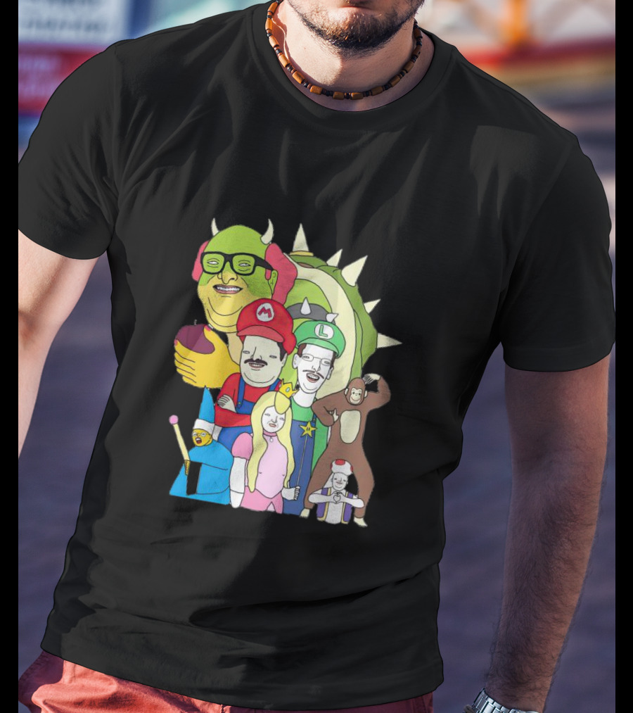 Mario Jump Brother Luigi Bowser Princess Peach Toad And Friends T-Shirt