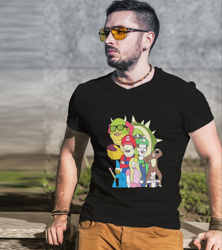 Mario Jump Brother Luigi Bowser Princess Peach Toad And Friends T-Shirt