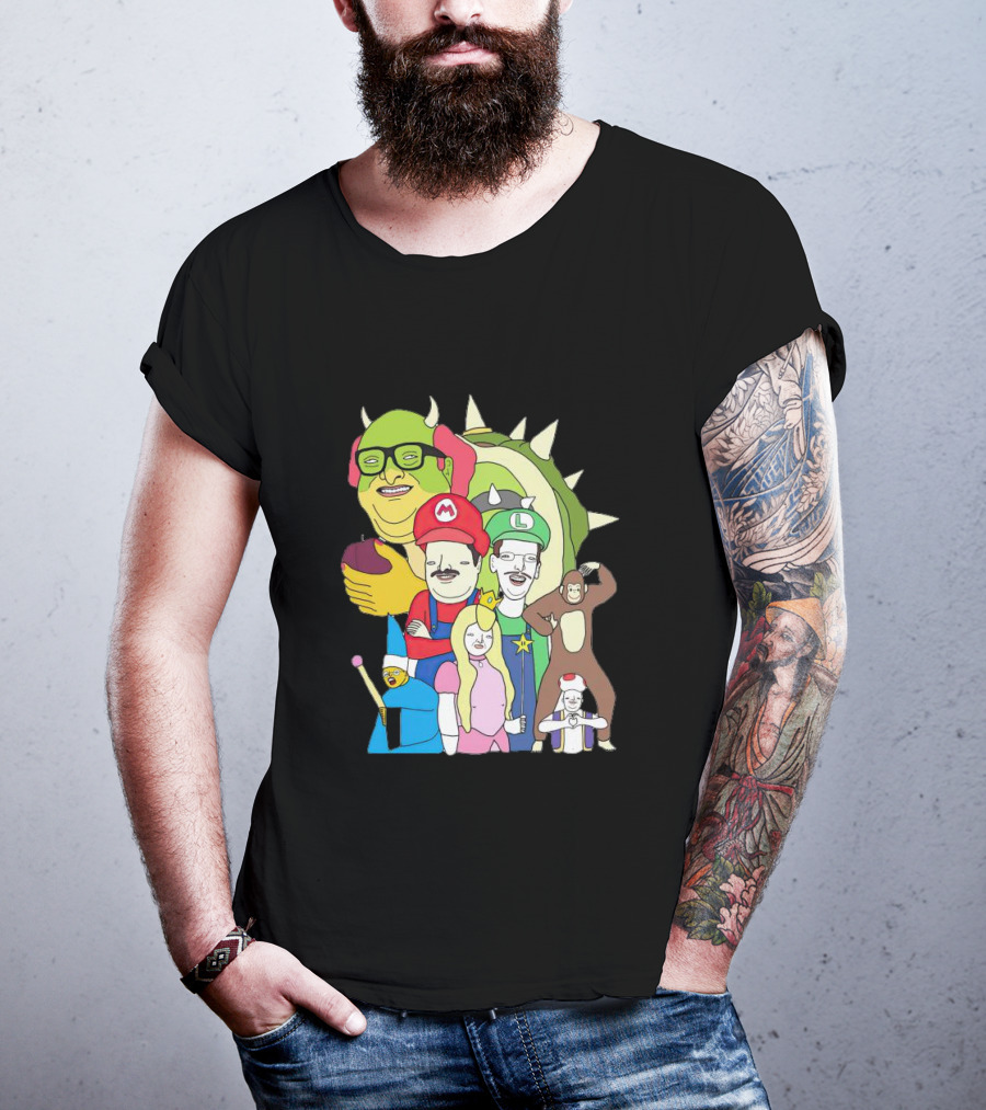 Mario Jump Brother Luigi Bowser Princess Peach Toad And Friends T-Shirt