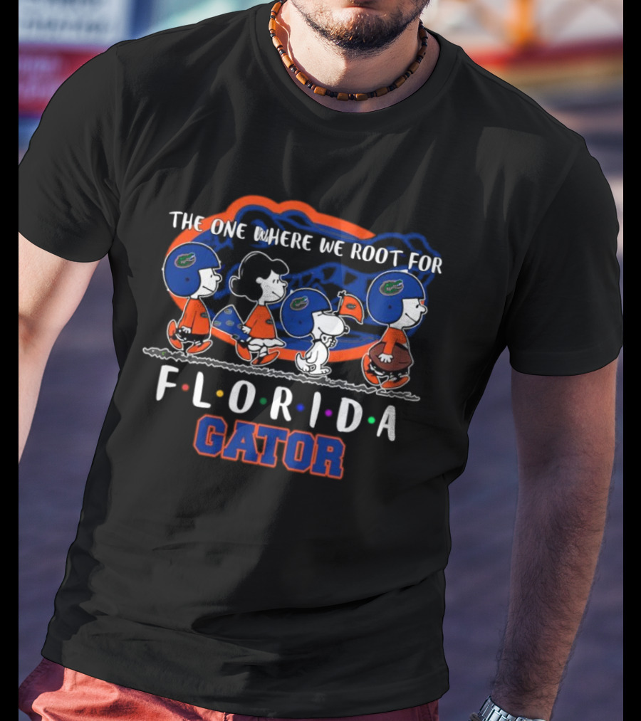 The One Where We Root For Florida Gator Peanuts Characters Football Helmets T-Shirt