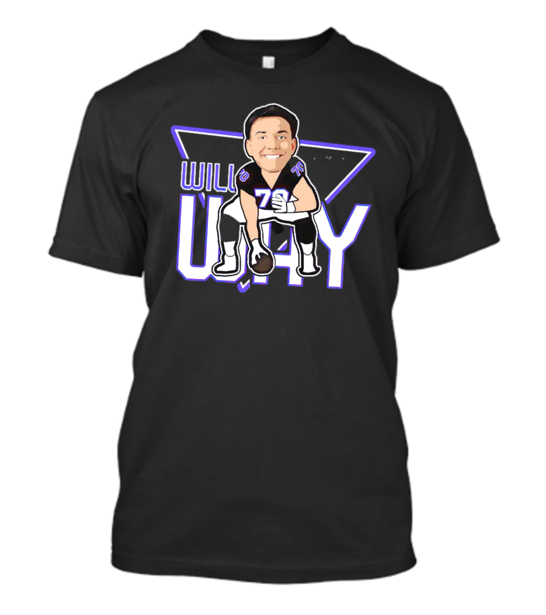 WILL WAY 70 Caricature Signature Football T-Shirt