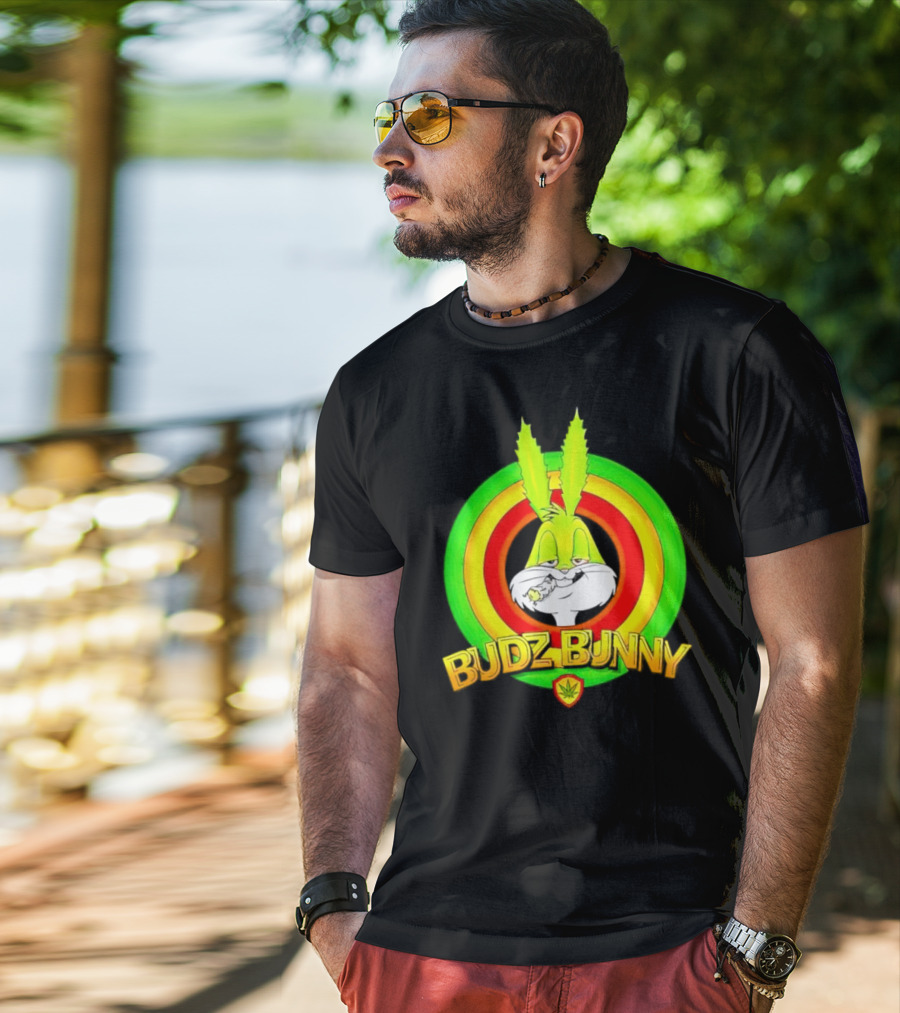 Budz Bunny Cannabis Inspired Cartoon Character T-Shirt