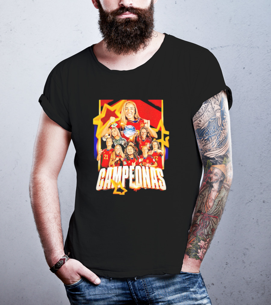 Real Madrid C.F. Campeonas Del Mundo Celebrating Victory With Stars And Smiling Athletes T-Shirt