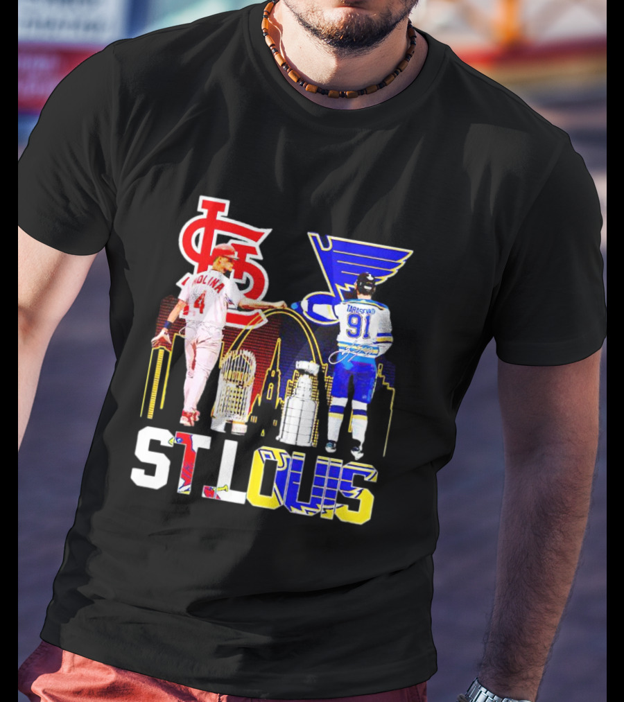 St. Louis Cardinals Molina Blues Tarasenko Skyline Arch T-Shirt