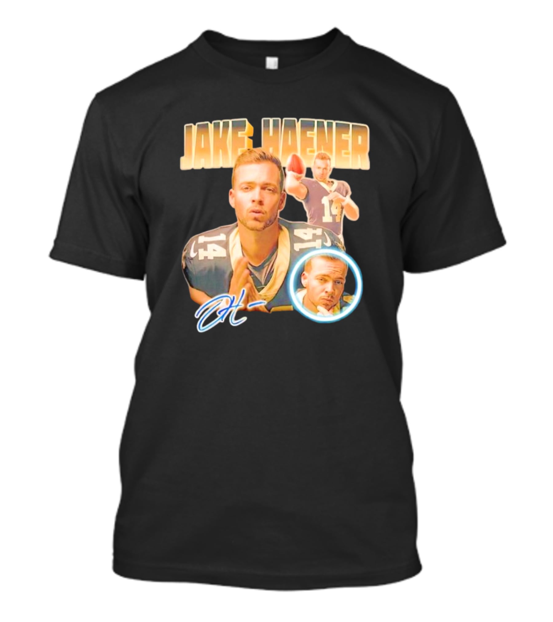 Jake Haener 14 Football Iconic Pose H- Signature T-Shirt