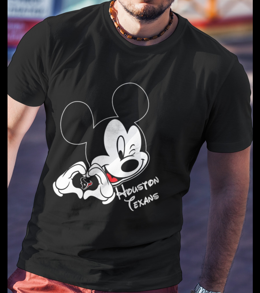 Mickey Mouse Heart Houston Texans T-Shirt