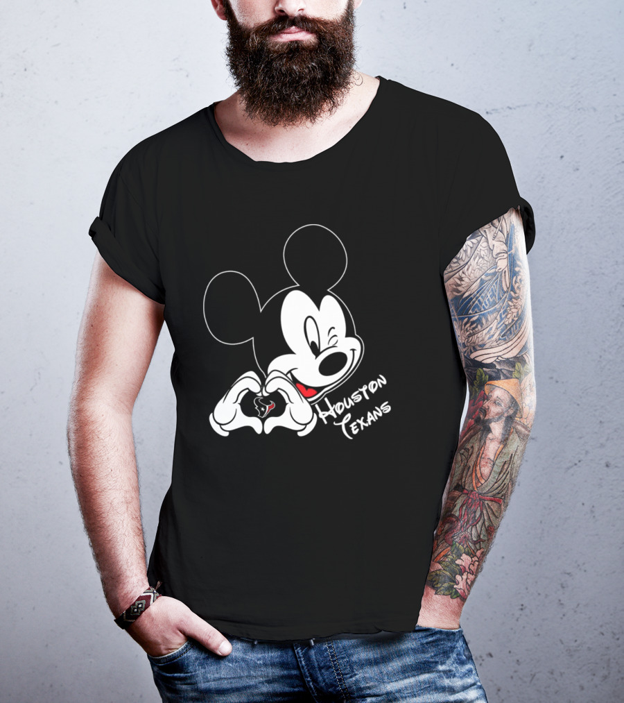 Mickey Mouse Heart Houston Texans T-Shirt