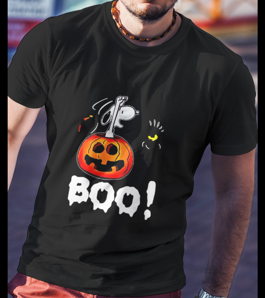 Snoopy And Jack-O'-Lantern Boo Halloween T-Shirt