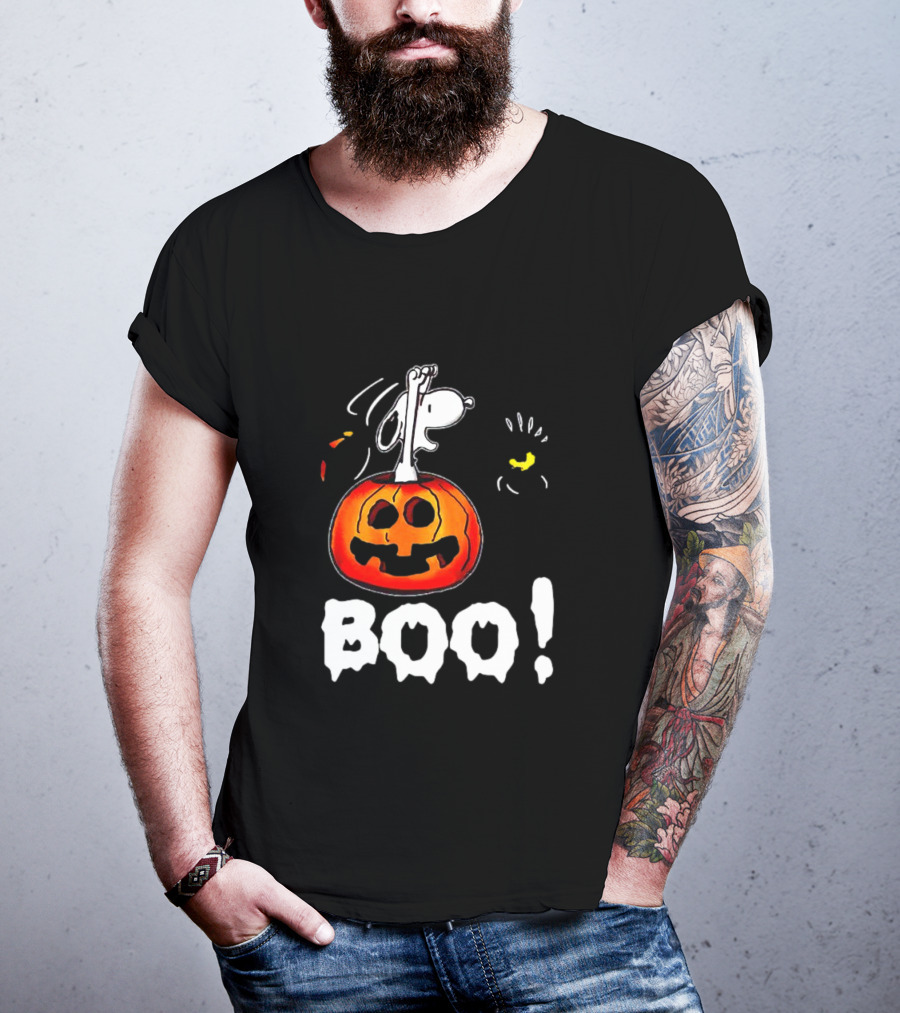 Snoopy And Jack-O'-Lantern Boo Halloween T-Shirt