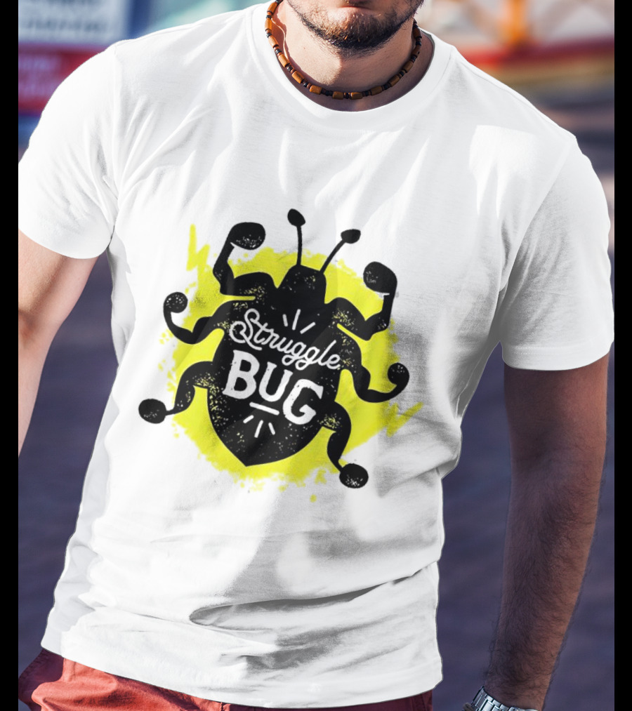 Struggle Bug Yellow Lightning Background T-Shirt