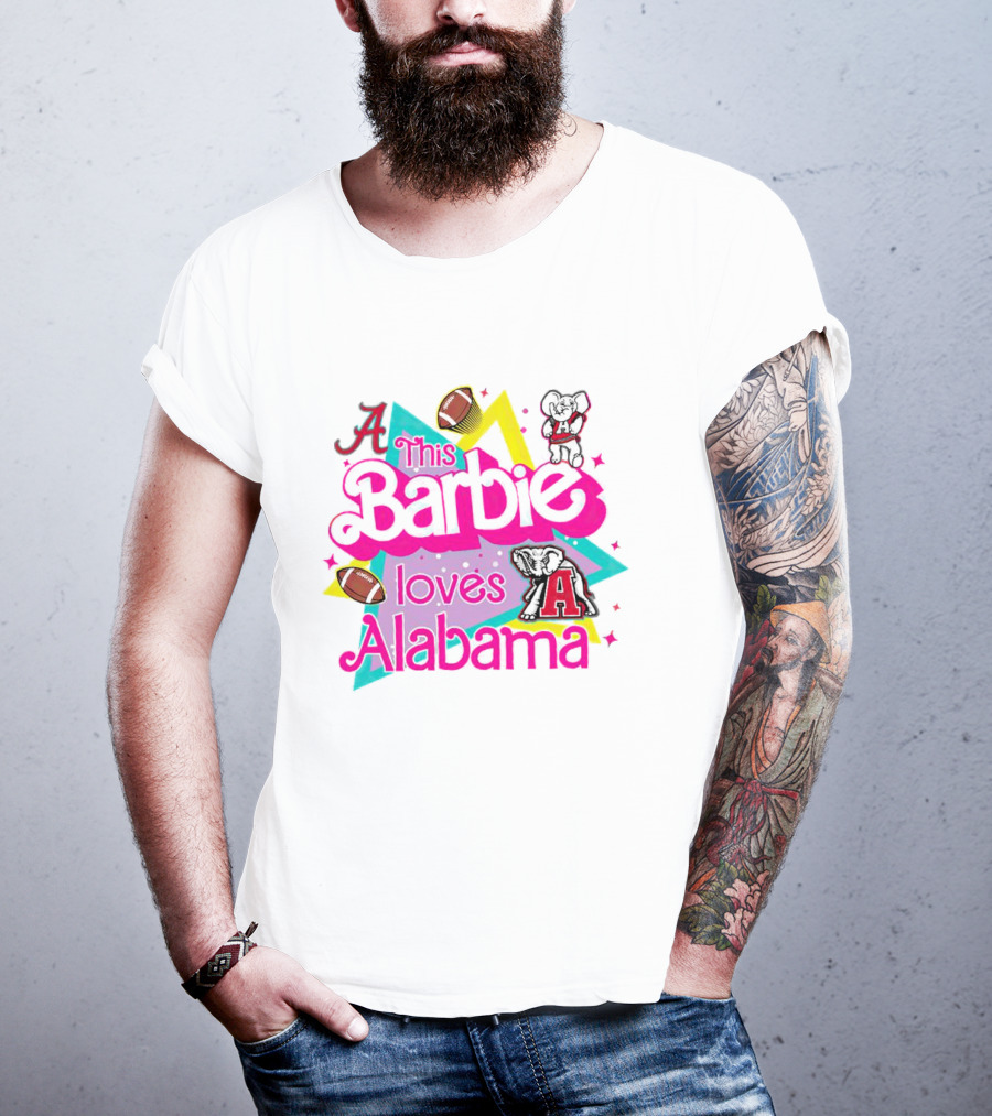 This Barbie Loves Alabama Football And Crimson Tide Fan Elephants T-Shirt