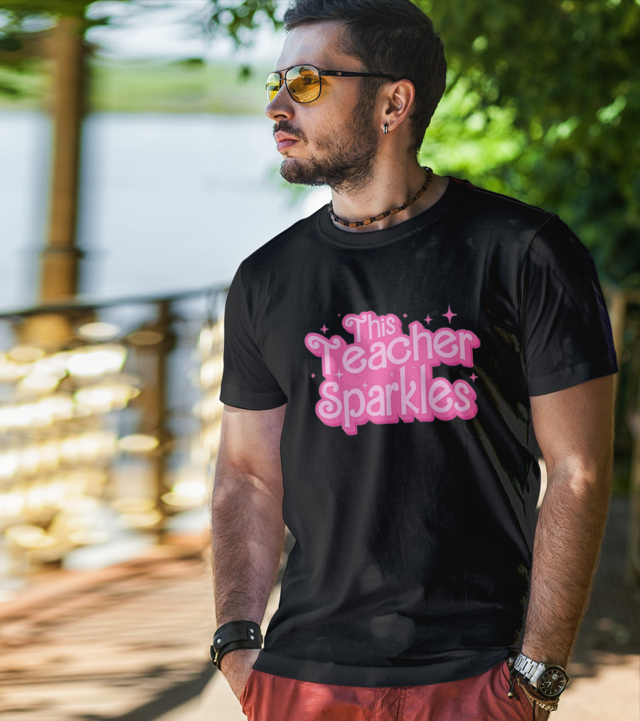 Barbie This Teacher Sparkles Pink T-Shirt